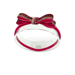 Shiny Ribbon Toddler Headband - Shades of pink & silver & gold